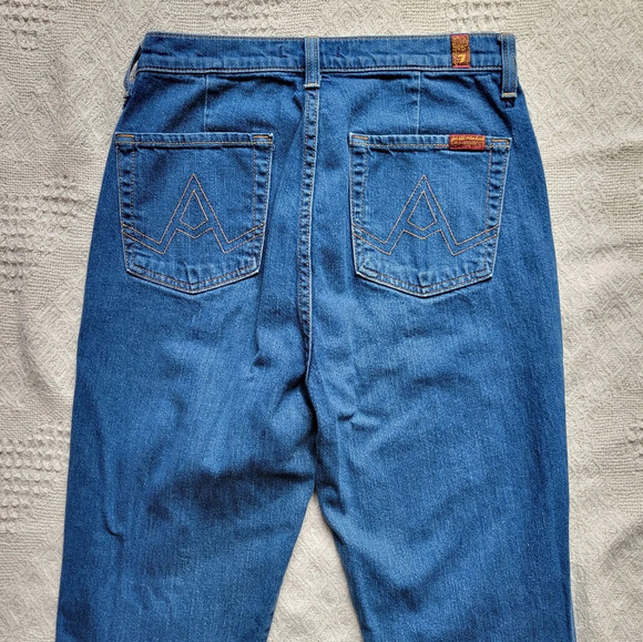 7 For All Mankind Womens High Rise Skinny Flare Jeans - Picture 5 of 13